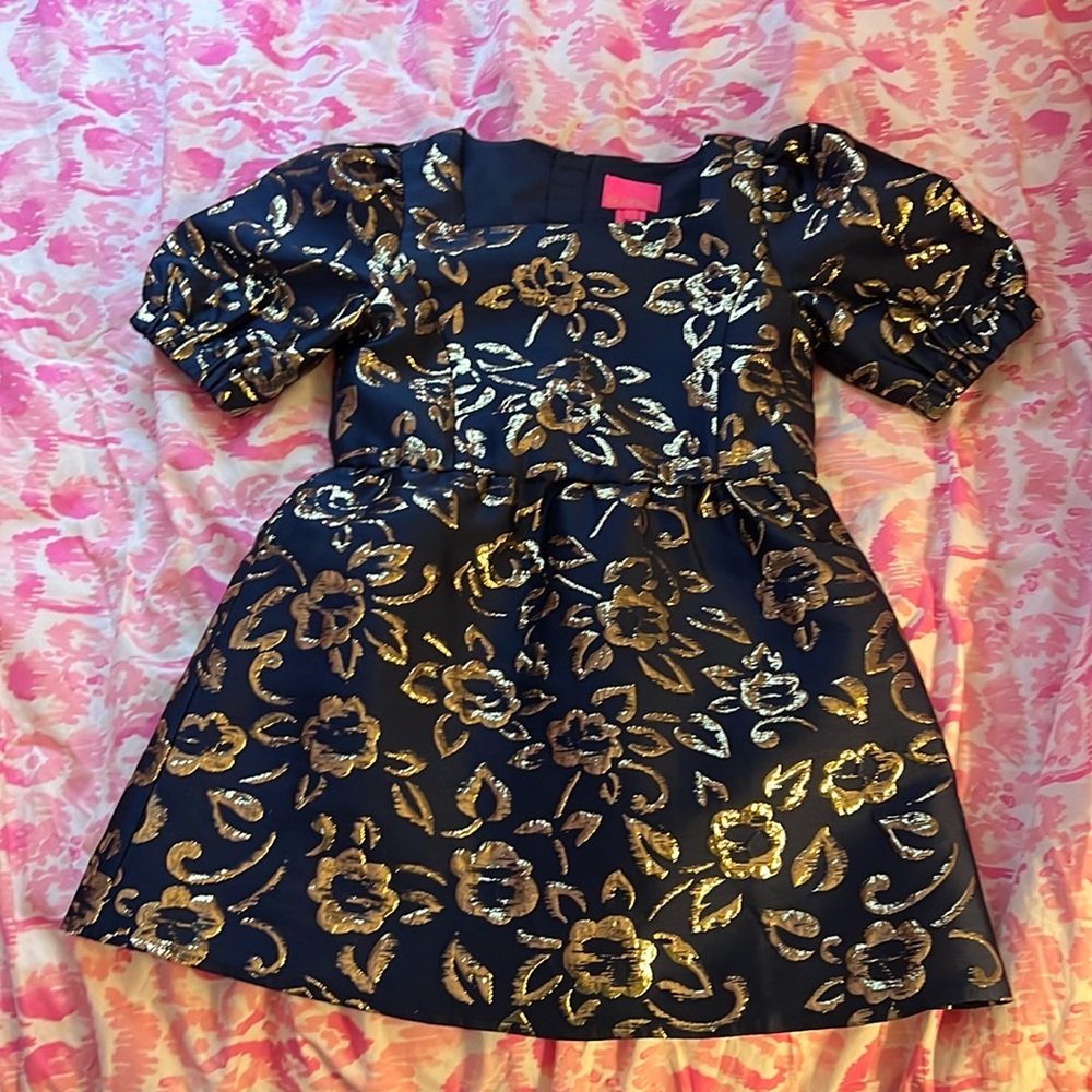 Navy & gold girls Lilly dress size 5